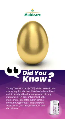 Ambrosia telur hari ke 9 Norwegia stemcell booster regenerasi sel ORI