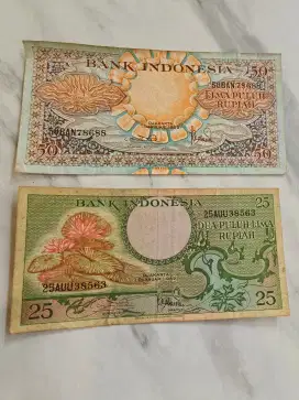 Uang lama Rupiah 25 & 50 ( Tahun 1959)