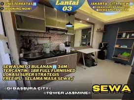 Sewa Unit Tercantik 1BR Luas 34M² Full Furnished Free IPL Bassura City