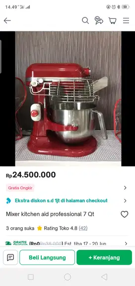 Jual mixer mrek kitchen aid pro original. Pemakaian 5 bulan minat