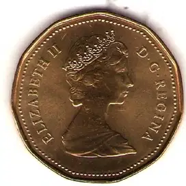 Vintage Gold - Bronze - Nickel coin Canada Dollar 1987