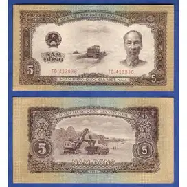 Uang kuno / jadul dari Vietnam 5 Dong dari tahun 1958