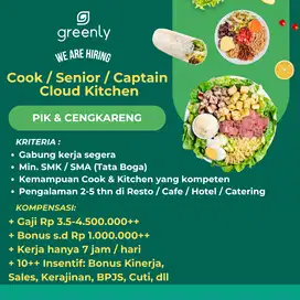 COOK / SENIOR COOK CLOUD KITHCEN (PIK & CENGKARENG)