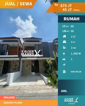 Dijual Rumah Modern Dekat Exit Tol di Karangploso Malang