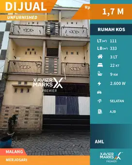 Dijual Rumah Kos Selangkah ke UB di Merjosari Malang