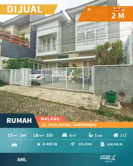 Dijual Rumah 2 Lantai Kawasan Kampus di Joyo Agung Malang