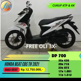 HONDA BEAT CBS TH 2021 FREE KIRIM SEJABODETABEK DAN BERGARANSI