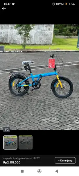 Sepeda lipat merek lunox seken rasa baru