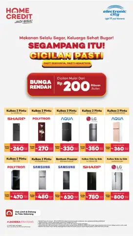 CICILAN PASTI PAKAI HOMECREDIT ANGSURAN MULAI 200RIBUAN AJA