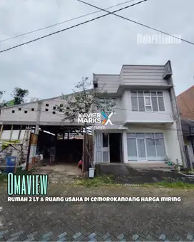Rumah 2 kavling plus buat kerja dijual murah di Omaview Cemorokandang