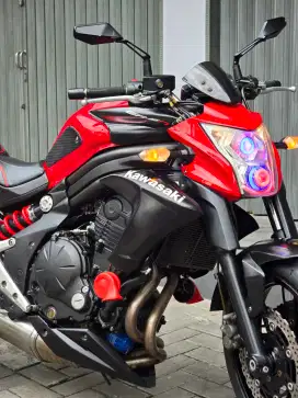 Moge Naked Kawasaki ER6N/ER6 Th 2012 Merah Kondisi Antik Siap Turing