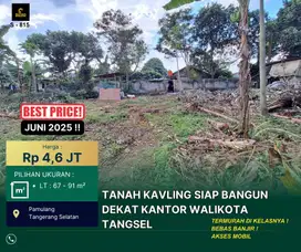 Tanah Kavling Siap Bangun Harga Ekonomis dipusat Kota Tangsel