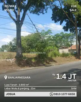 Dijual Tanah Seluas 3.600 Lokasi Strategis Area Banjarnegara