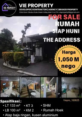 Jual Cepat Rumah Hoek Siap Huni. The Addres Cibubur.