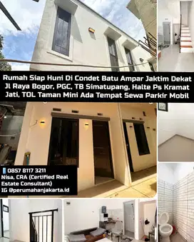 Rumah Siap Huni Di Condet Jakarta Dekat PGC RSUD Tol Halte Kramat Jati