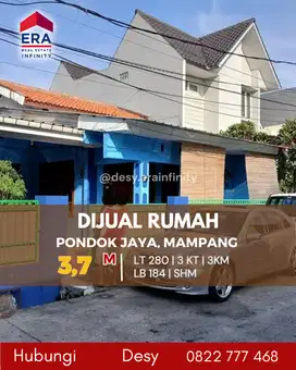 Dijual Cepat Rumah Di Pondok Jaya, Mampang Prapatan