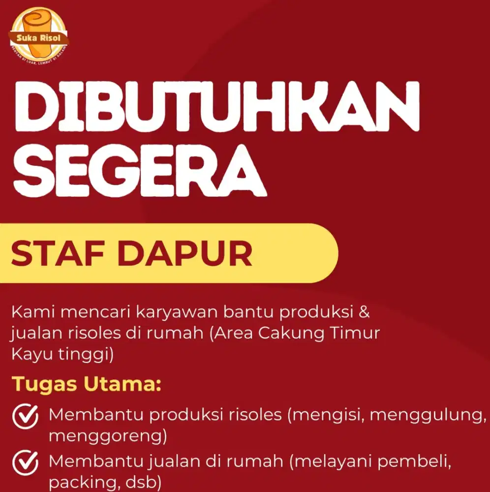 Staf Dapur Produksi Risoles