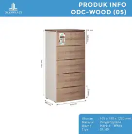 Olymplast Drawer Cabinet 5 Susun
