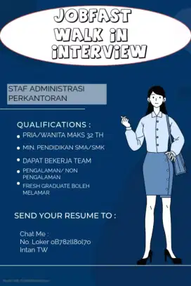 LOWONGAN KERJA STAF ADMIN
