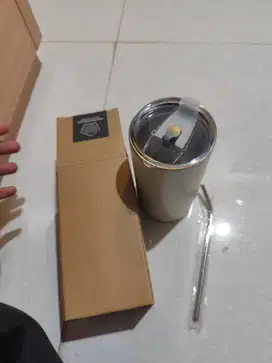 mug bea cukai + stainless steel straw