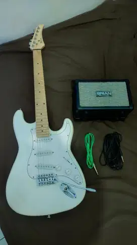 GITAR KOWE STRATO STRONGER + AMPLI BRIAN 4