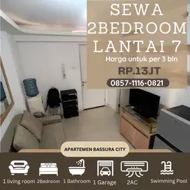 2BR sewa furnished lengkap /3bln lt 7 apartemen bassura city