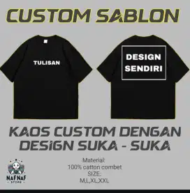 Jasa print kaos polos bebas design