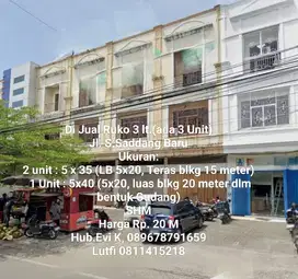 Di Jual Ruko 3 Unit, di Tengah kota