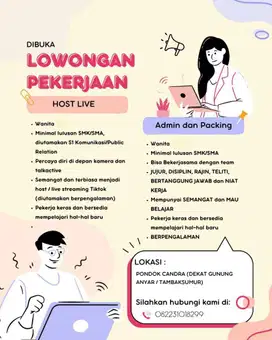 LOWONGAN KERJA ONLINE SHOP