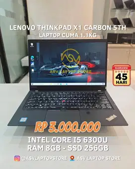 LENOVO THINKPAD X1 CARBON 5TH CORE I5 6300U RAM 8GB SSD 256GB LAPTOP