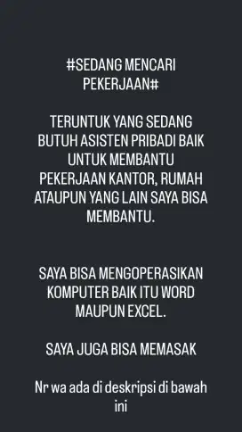 ASISTEN PRIBADI (Pria & Wanita)