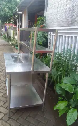 Meja ice bin,rak overshelf