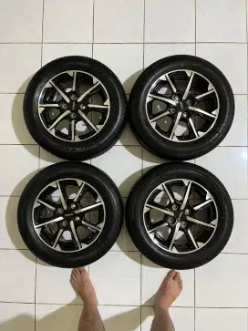 oem calya facelift twotone + ban gt radial like new bintik bebulu