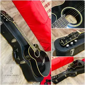 Gitar Akustik Elektrik Merk Korea Nohman Cut-Way Black Elegant Macho