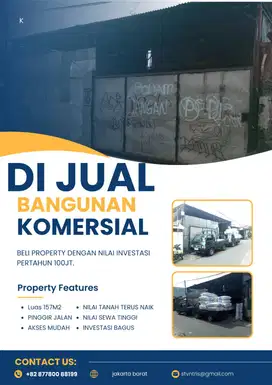 DIJUAL BANGUNAN UNTUK INVESTASI JANGKA PANJANG, DI KONTRAKAN 100JT/THN