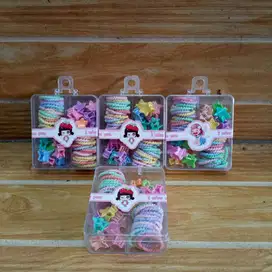 mainan anak kucir jepit rambut set akrilik