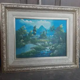Lukisan pedesaan dan sungai