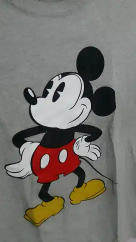 T-shirt aseli Mickey warna pekan seken murah ori