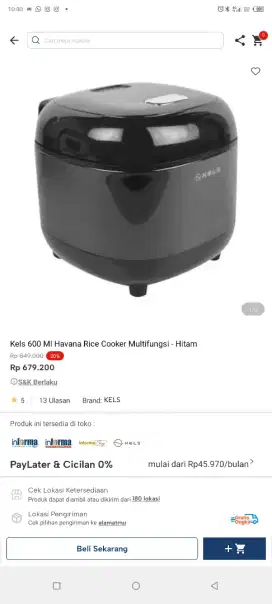 Kels 600 Ml hawana rice cooker