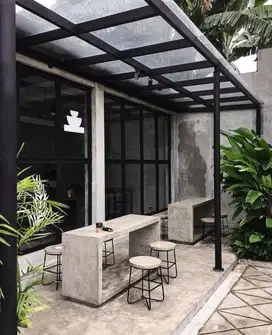 Kanopi solarflat rangka hollow galvanis