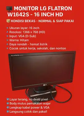 Monitor LG Flatron W1642S - 16 Inch HD