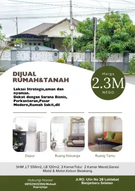Dijual Rumah dan Tanah Lokasi Strategis