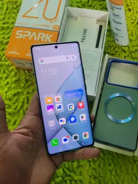 Tecno spark 20 pro+ ram 8+8/256 mulus fulset layar curve amoled