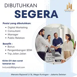 Lowongan Kerja Digital Marketing, Public Relation , Manager, Consultan