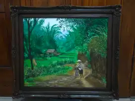 Lukisan pemandangan desa terpencil