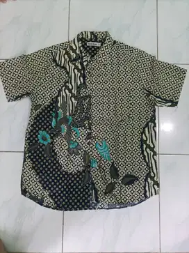 Kemeja Batik Lengan Pendek Pria - Hijau Tua