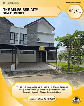 Rumah furnish siap pakai di BSB dekat taman