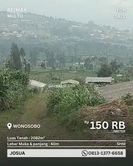 Dijual Tanah Luas Area Wisata dan Industri Wonosobo