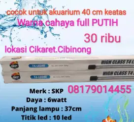 Lampu celup akuarium 40 cm . Warna cahaya full putih . BARU