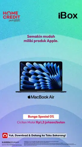 Promo cicilan Macebook Air M4 Bunga 0% Fre 2x cicilan